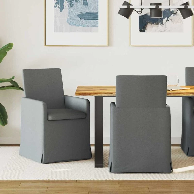 vidaXL Spisestole 2 stk Mørkegrå 57 x 67 x 95 cm Stof