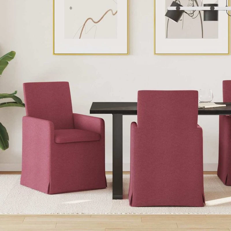 vidaXL Spisestole 2 stk Vinrød 57 x 67 x 95 cm Stof