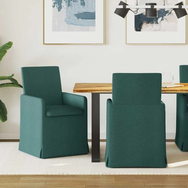 vidaXL Spisestole 2 stk Mørkegrøn 57 x 67 x 95 cm Stof