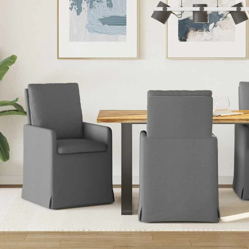 vidaXL Spisestole 2 stk Mørkegrå 57 x 67 x 98 cm Stof
