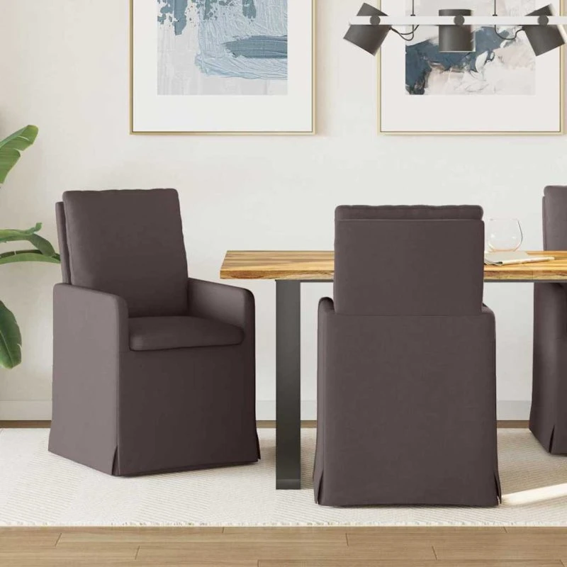 vidaXL Spisestole 2 stk Mørkebrun 57 x 67 x 98 cm Stof