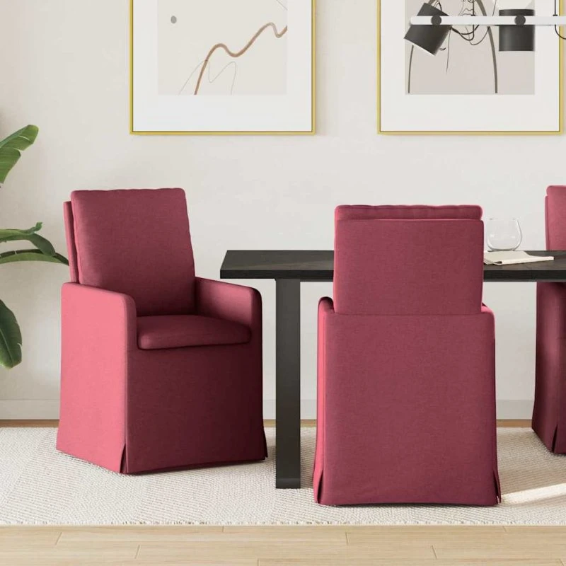 vidaXL Spisestole 2 stk Vinrød 57 x 67 x 98 cm Stof