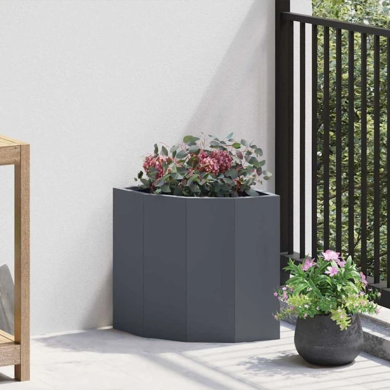 vidaXL Hjørne Plantekasse Antracit 30x30x35 cm Stål
