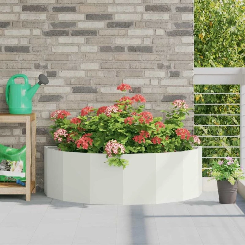 vidaXL Plantekasse Hvid 120x60x35 cm Stål