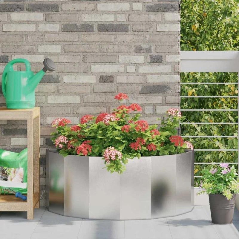 vidaXL Plantekasse Sølv 90 x 45 x 35 cm Rustfrit Stål