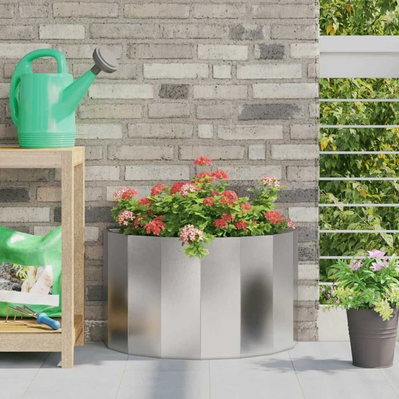 vidaXL Plantekasse Sølv 60 x 30 x 35 cm Rustfrit Stål