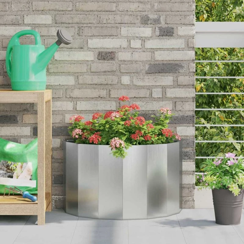 vidaXL Plantekasse Sølv 60 x 30 x 35 cm Galvaniseret Stål