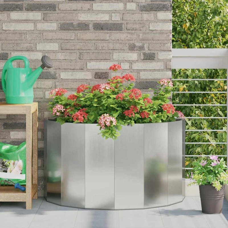 vidaXL Plantekasse Sølv 90 x 45 x 50 cm Galvaniseret Stål