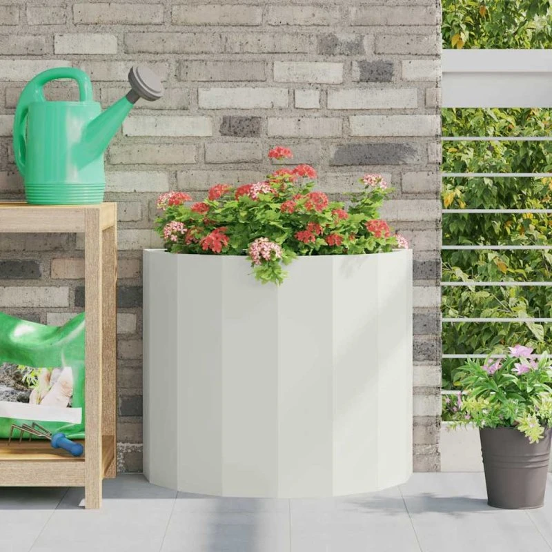 vidaXL Plantekasse Hvid 60 x 30 x 50 cm Stål