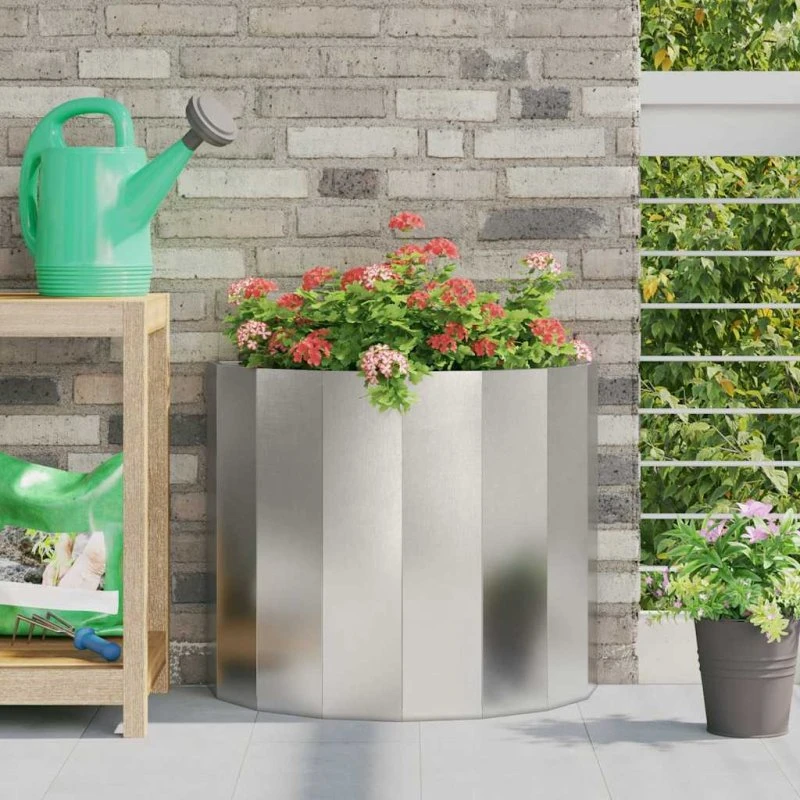 vidaXL Plantekasse Sølv 60 x 30 x 50 cm Rustfrit Stål