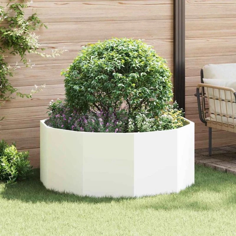 vidaXL Plantekasse Hvid 120x120x50 cm Stål