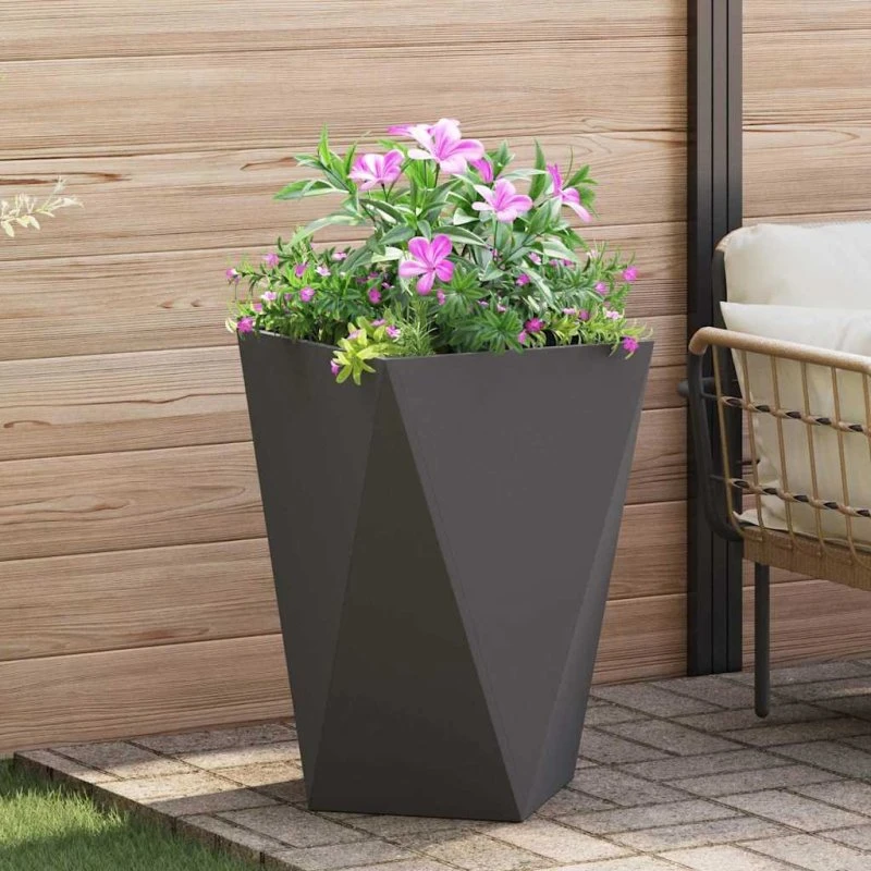 vidaXL Plantekasse Sort 50x50x75 cm Stål