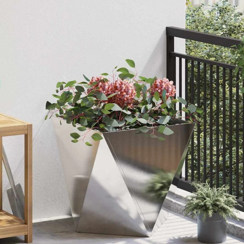 vidaXL Plantekasse Sølv 50x50x50 cm Rustfrit Stål