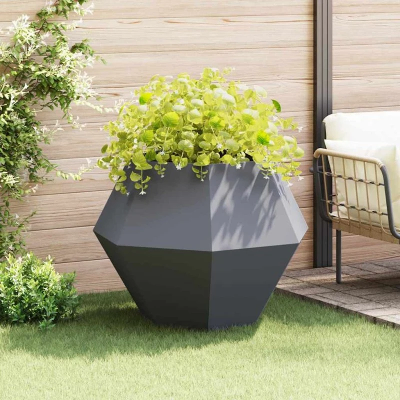 vidaXL Plantekasse Antracit 100x100x80 cm Stål