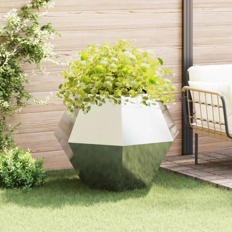 vidaXL Plantekasse Sølv 100x100x80 cm Rustfrit Stål