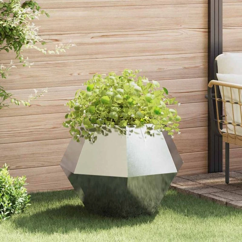 vidaXL Plantekasse Sølv 75x75x60 cm Rustfrit Stål
