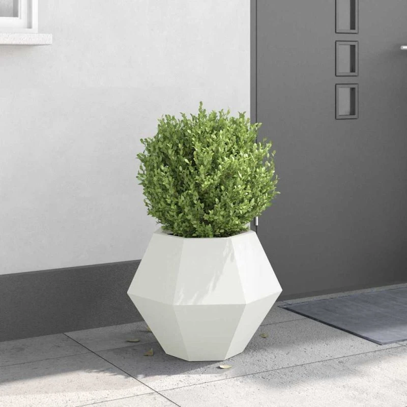 vidaXL Plantekasse Hvid 50x50x40 cm Stål