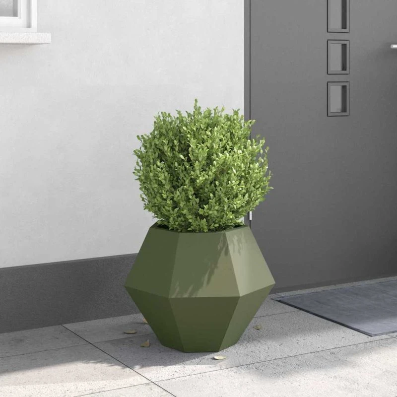 vidaXL Plantekasse Oliven Grøn 50x50x40 cm Stål