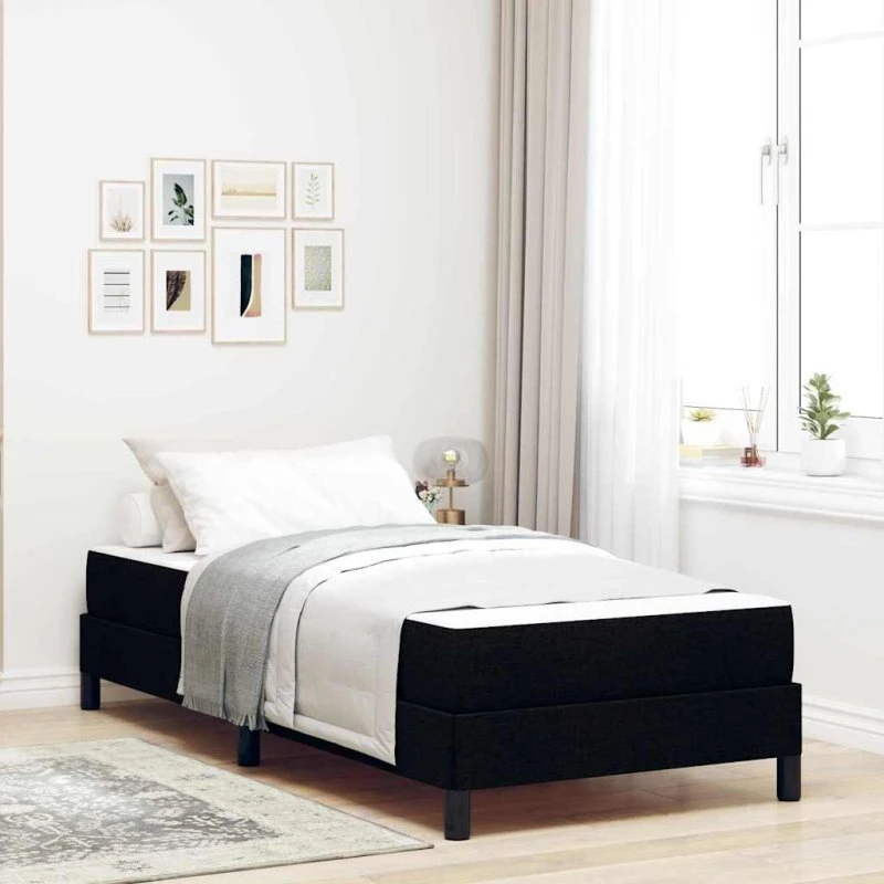 vidaXL Box Spring Seng med Madras, Sort, 100 x 200 cm