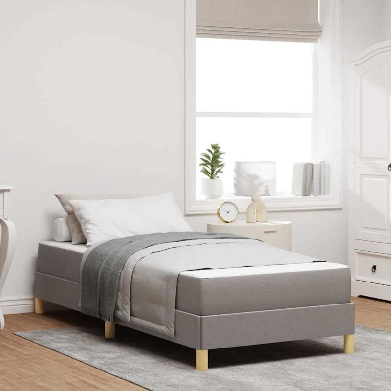 vidaXL Box Spring Seng Gråbrun 80 x 200 cm Stof