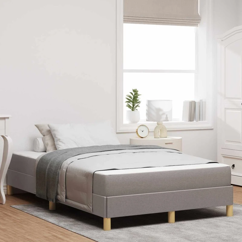 vidaXL Box Spring Seng Gråbrun 120x200 cm Stof