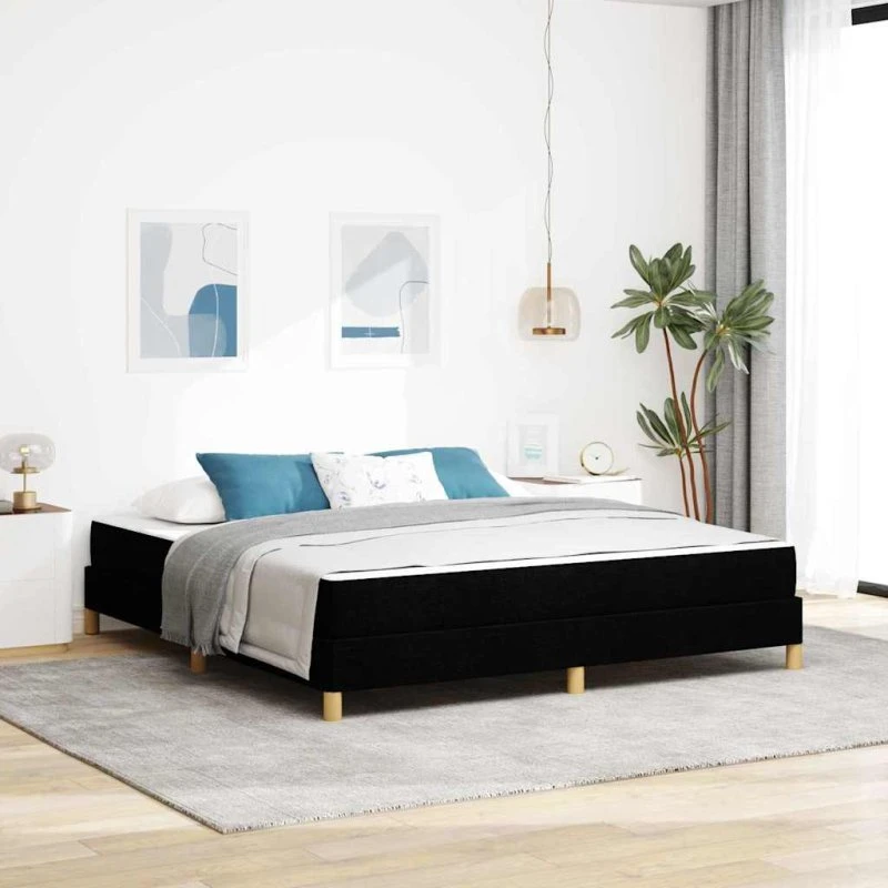 vidaXL Box spring seng med madras, sort, 180 x 200 cm
