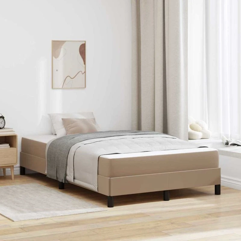 vidaXL Sengestel med madras Cappuccino 120x200 cm
