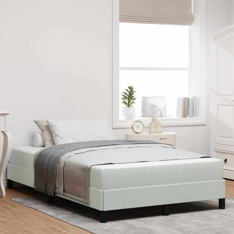 vidaXL Box Spring-seng med madras Lysegrå 120x200 cm Stof
