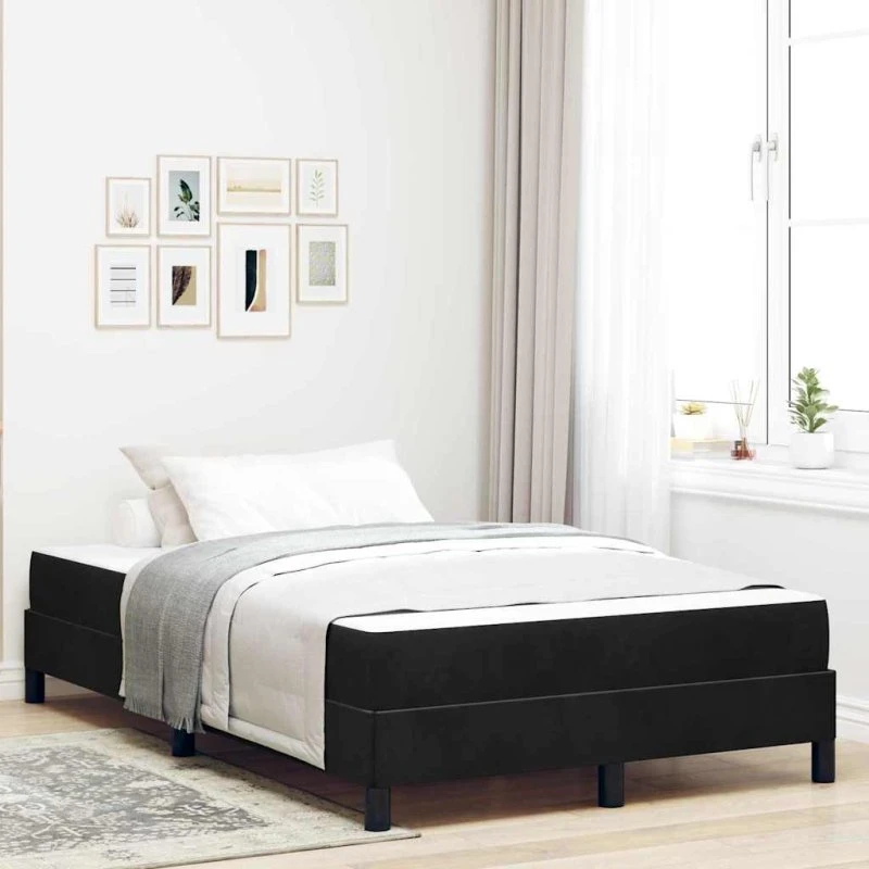 vidaXL Box Spring-seng med madras, Sort 120 x 200 cm