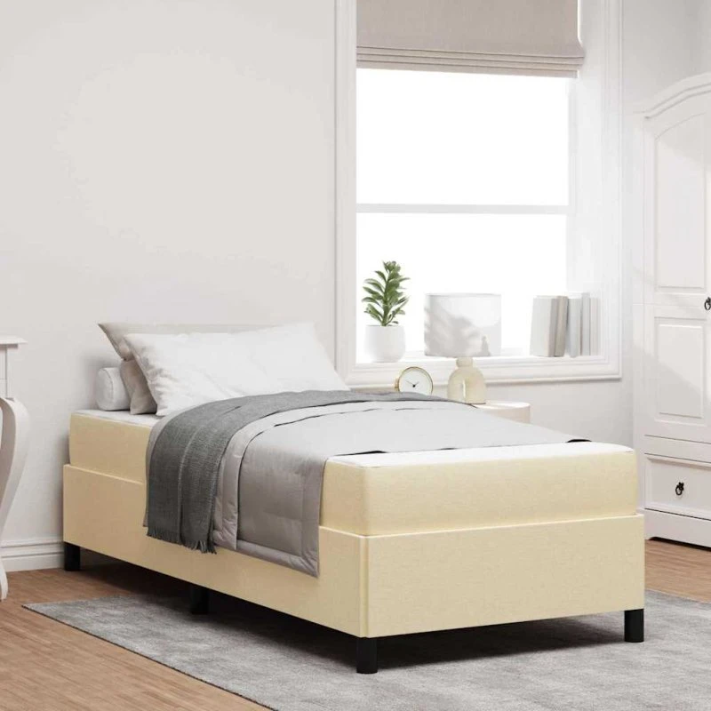 vidaXL Box Spring Seng Creme 90 x 190 cm med Madras