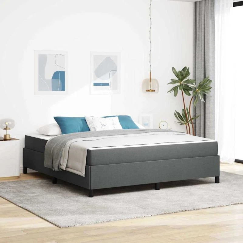 vidaXL Box Spring Seng Mørkegrå 180x200 cm