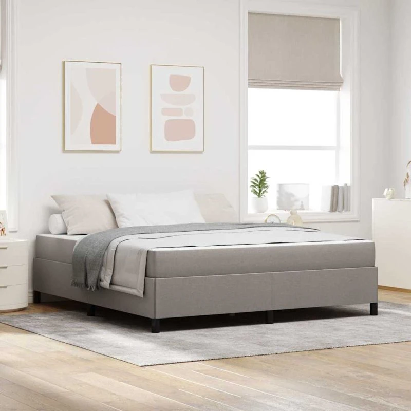 vidaXL Box Spring Seng Gråbrun 180 x 200 cm