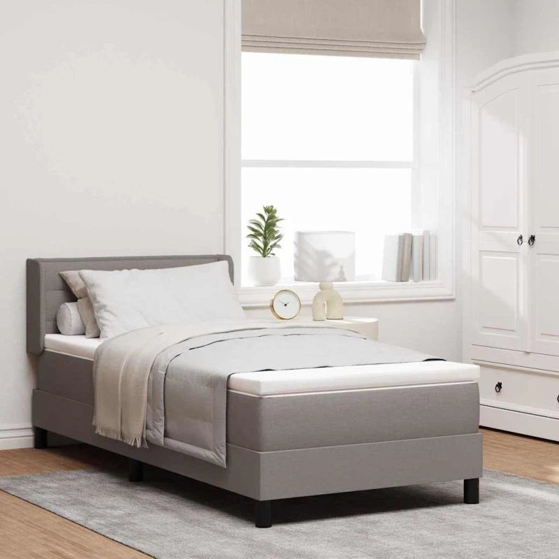 vidaXL Box spring seng med hovedgærde Gråbrun 200x90 cm