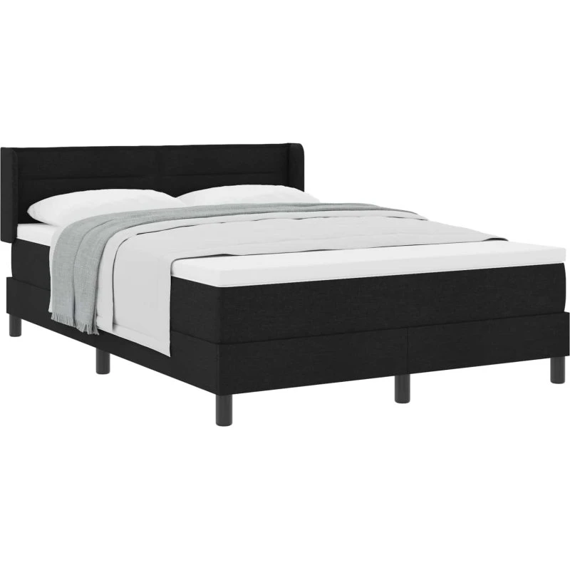vidaXL Box spring seng med hovedgærde, Sort 200 x 160 cm