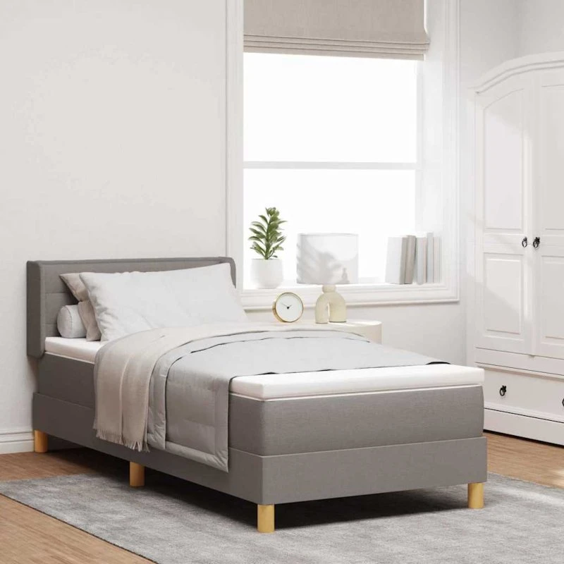 vidaXL Box spring seng med madras Gråbrun 190 x 90 cm