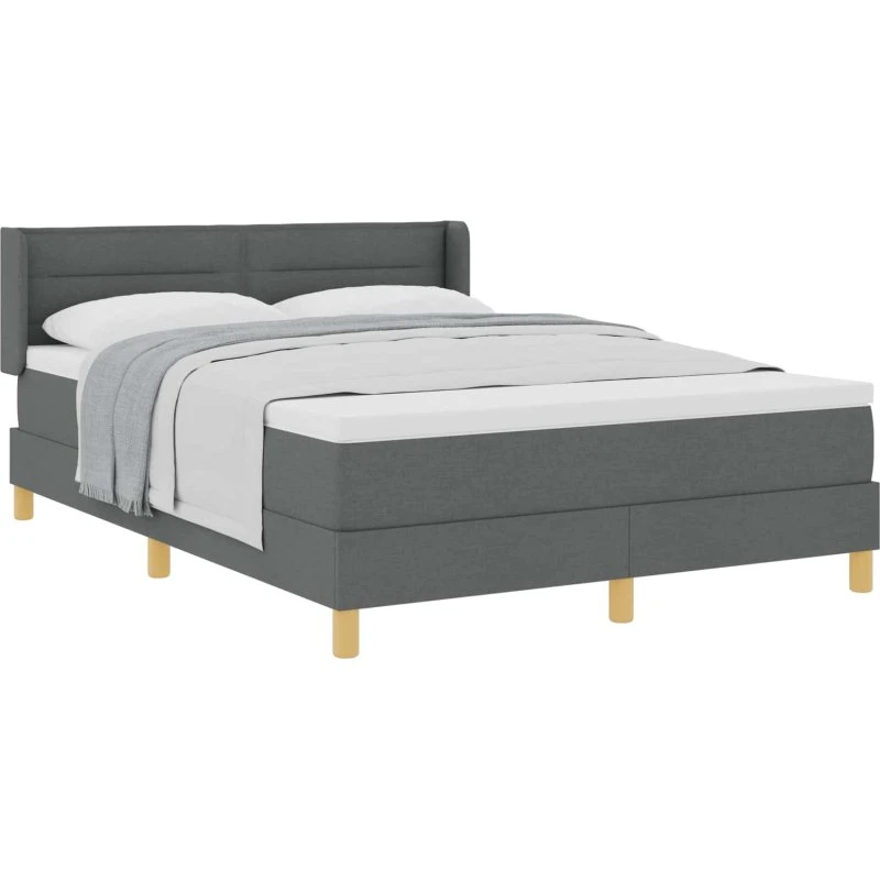 vidaXL Box spring seng med madras, mørkegrå, 200 x 160 cm