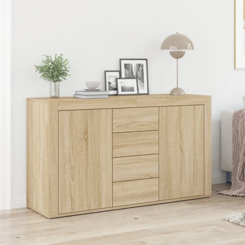 vidaXL Sideboard Sonoma Eg 120 x 36 x 69 cm Konstrueret Træ