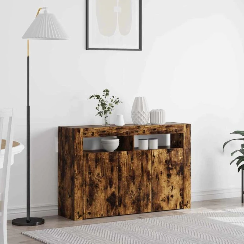 vidaXL Sideboard Røget Eg 116 x 30 x 75 cm Konstrueret Træ