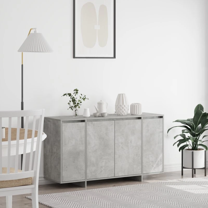 vidaXL Sideboard Betongrå 135 x 41 x 75 cm Konstrueret Træ