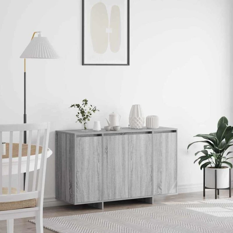 vidaXL Sideboard Grå Sonoma-eg 120 x 41 x 75 cm Konstrueret Træ