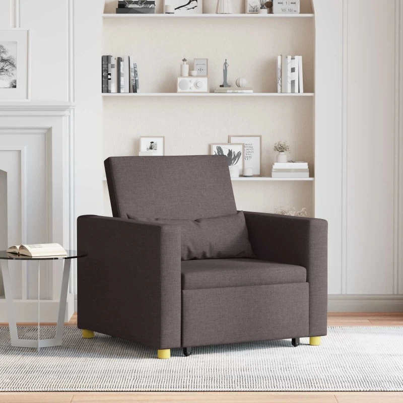 vidaXL Utrækkelig Sovesofa Enkelt Mørkebrun 90 x 165 x 87 cm