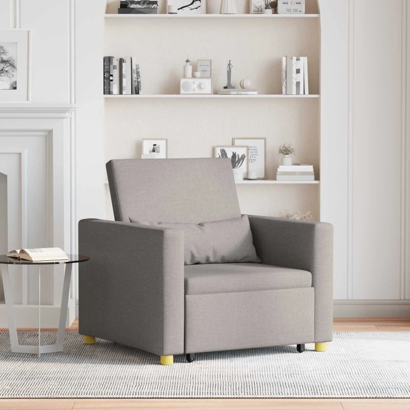 vidaXL Utrækkelig Sovesofa Enkelt Gråbrun 90 x 165 x 87 cm