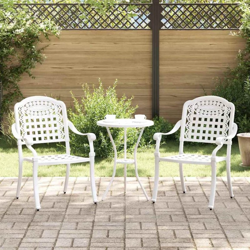 vidaXL Have Stol 2 stk Hvid 55 x 56,5 x 91cm Aluminium