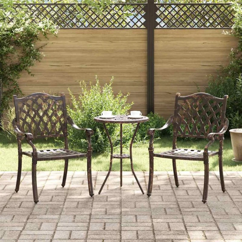 vidaXL Have Stol 2 stk Bronze Aluminium 56 x 55 x 92,5 cm