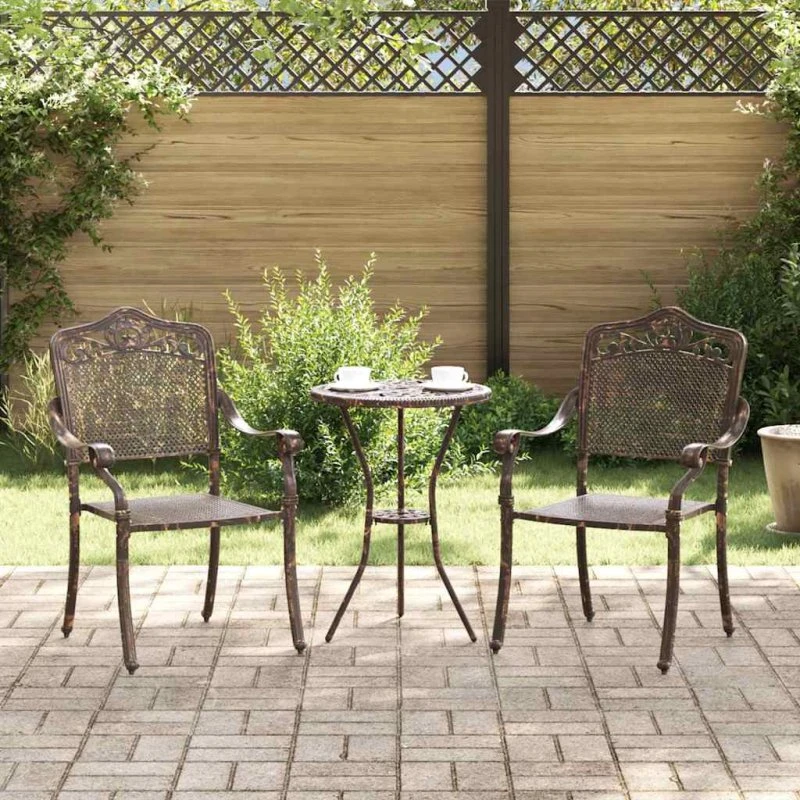 vidaXL Have Stol 2 stk Bronze 55 x 55 x 92,5 cm Aluminium