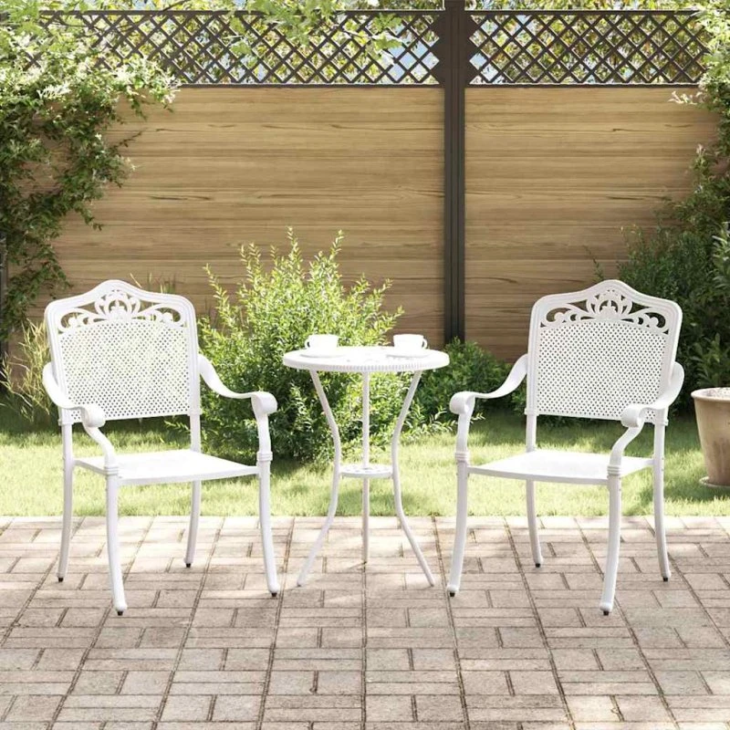 vidaXL Have Stol 2 stk Hvid 55 x 55 x 92,5 cm Aluminium