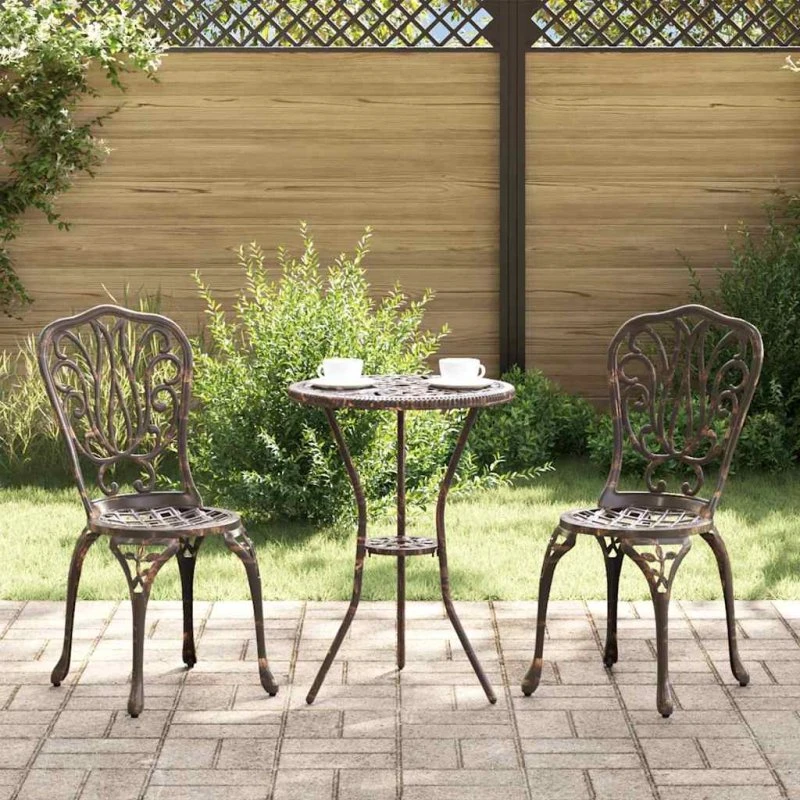 vidaXL Have Bistro Sæt 3 pc Bronze Aluminium