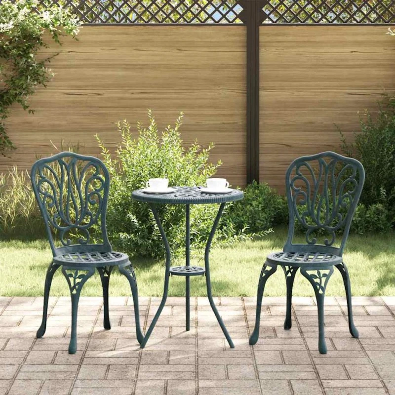 vidaXL Have Bistro Sæt 3 pc Grøn Aluminium