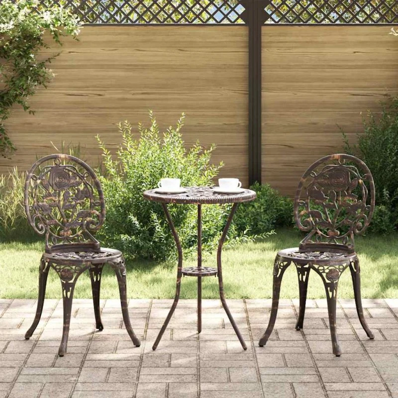 vidaXL Have Bistro Sæt 3 stk Bronze Aluminium