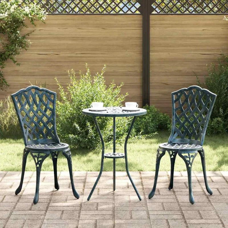 vidaXL Have Bistro Sæt 3 pc Grøn Aluminium